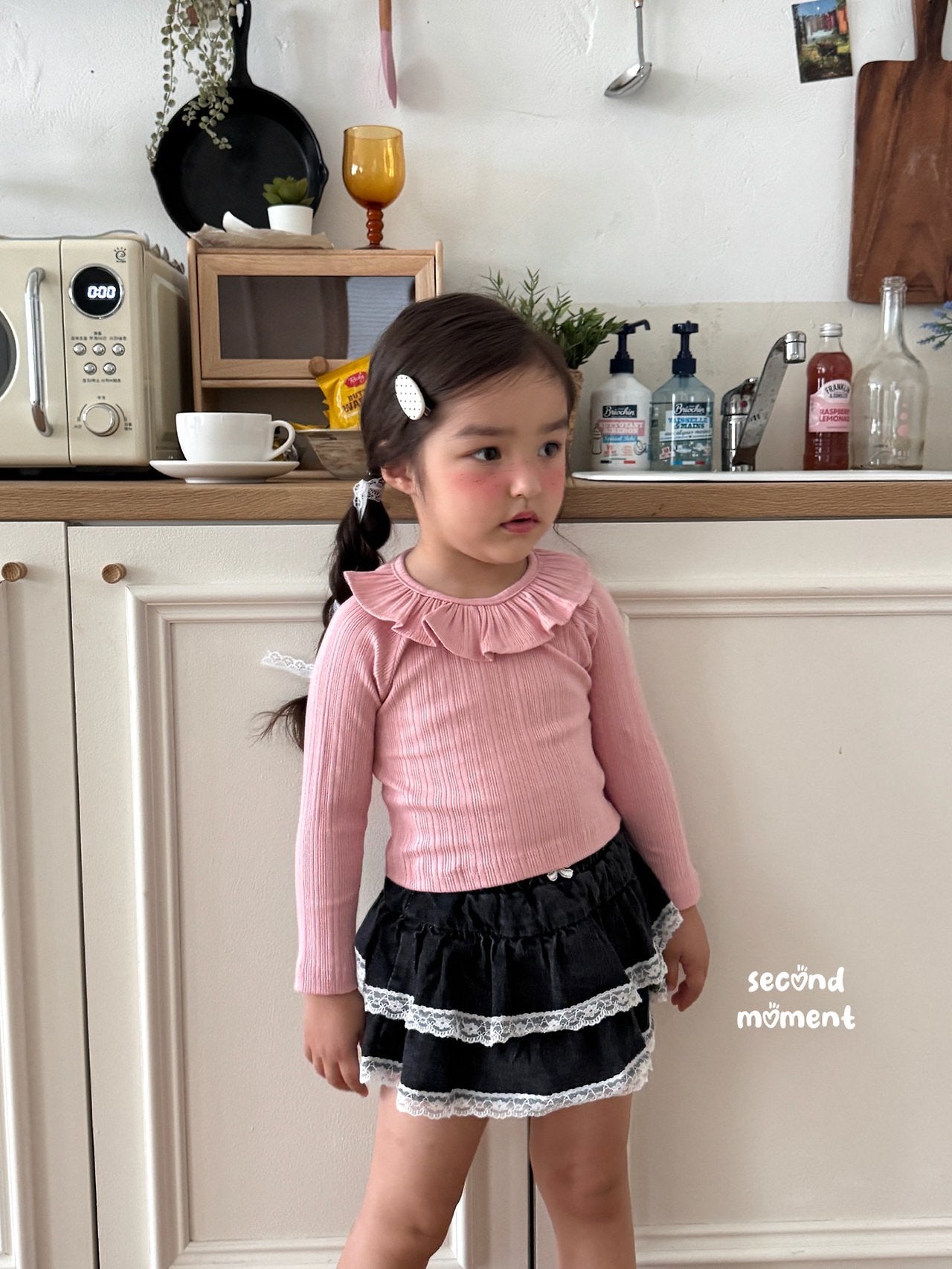 ［second moment］Frill collar rib tops