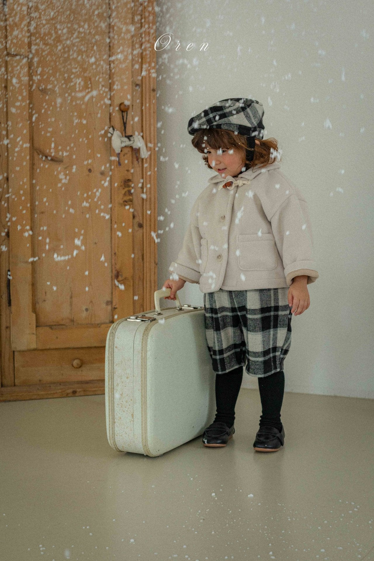 ［OREN］Brunel check suspender half pants