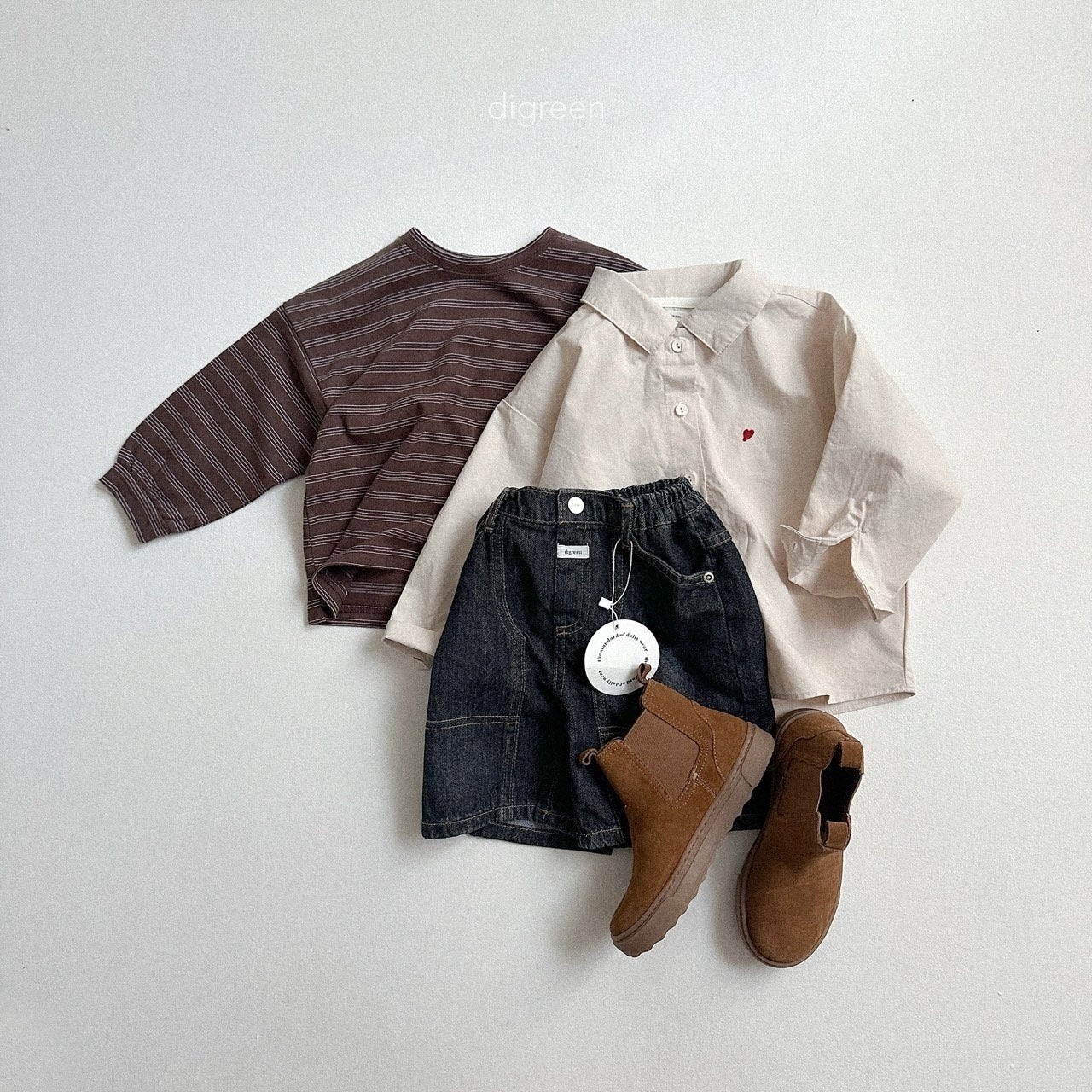 ［digreen］Pinstripe T-shirt