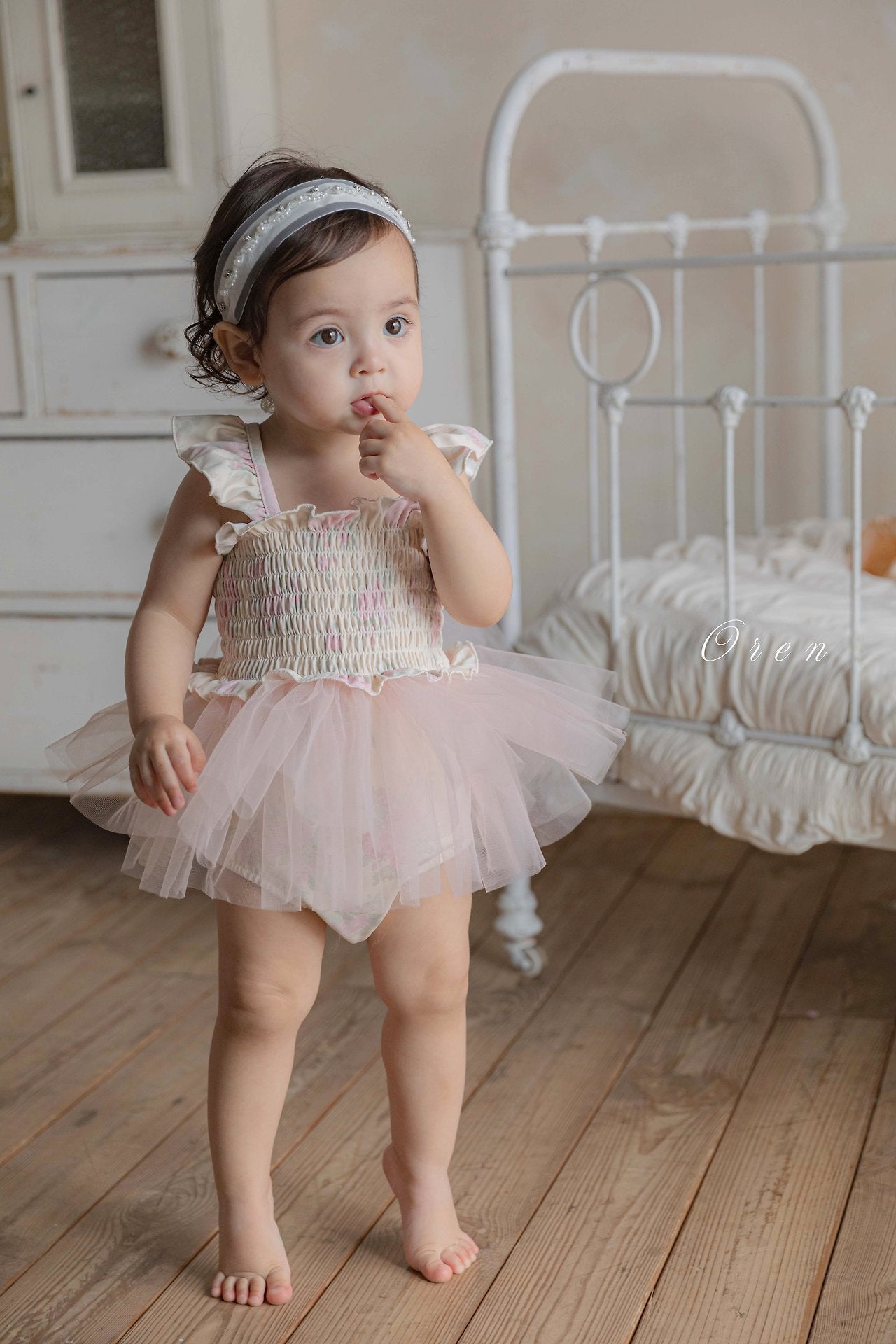 ［OREN］Flora tulle swim wear