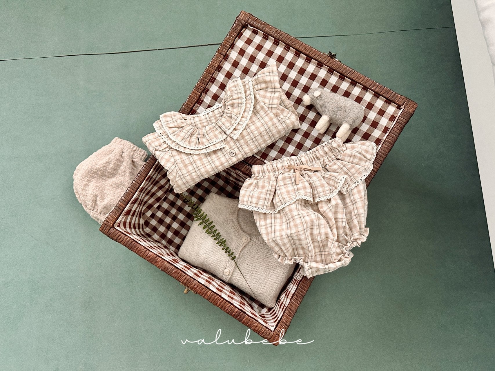 ［valubebe］Petit check frill blouse (baby)