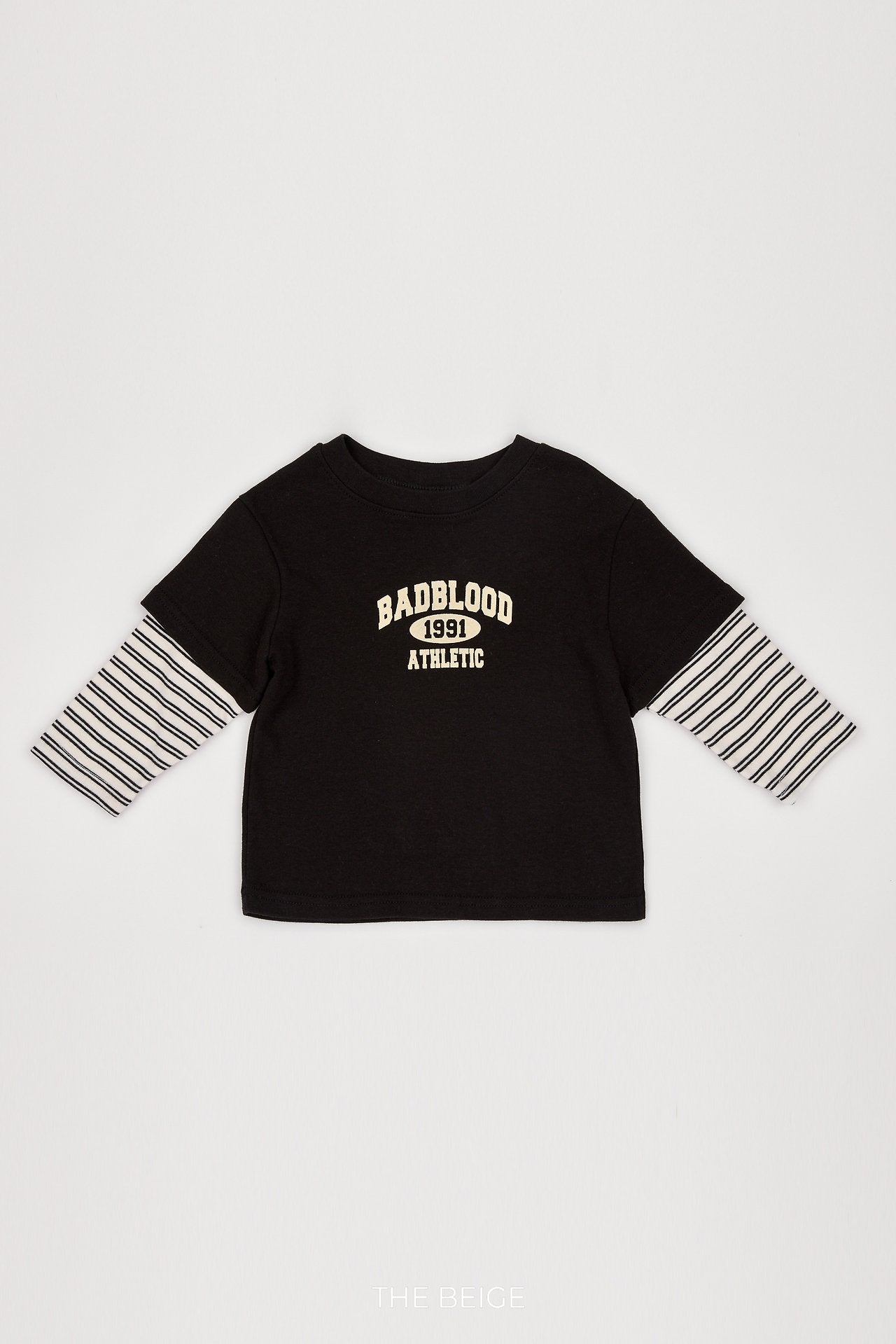 ［The beige］Layered Sleeve Tee