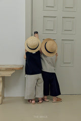 ［The beige］Linen wide pants