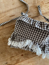 ［Anne shirley］Nutty check rompers