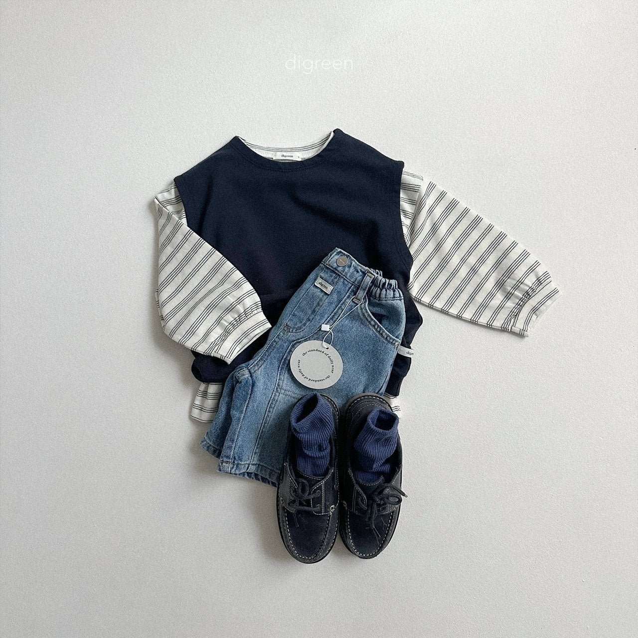 ［digreen］Pinstripe T-shirt