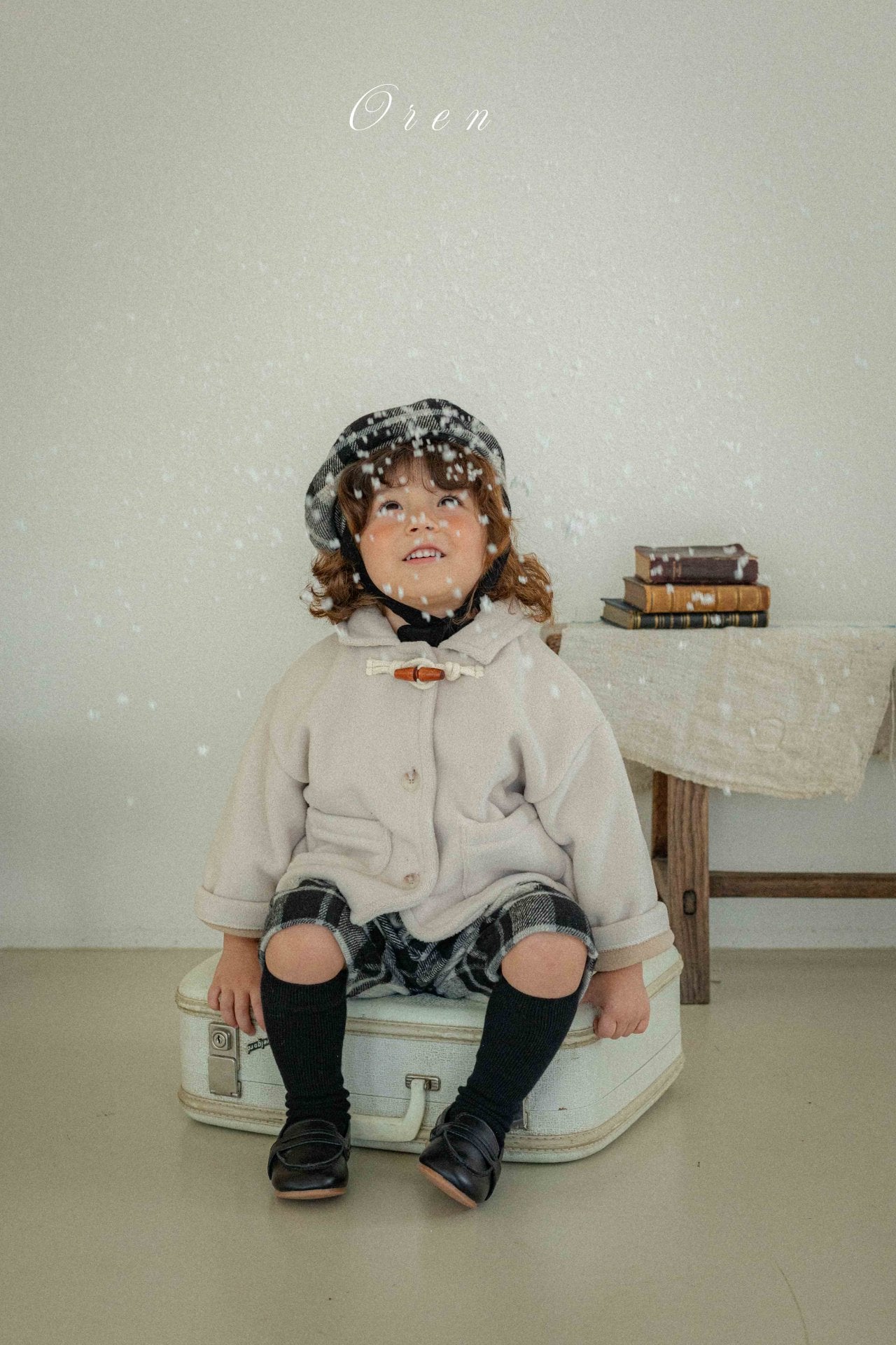 ［OREN］Brunel check suspender half pants