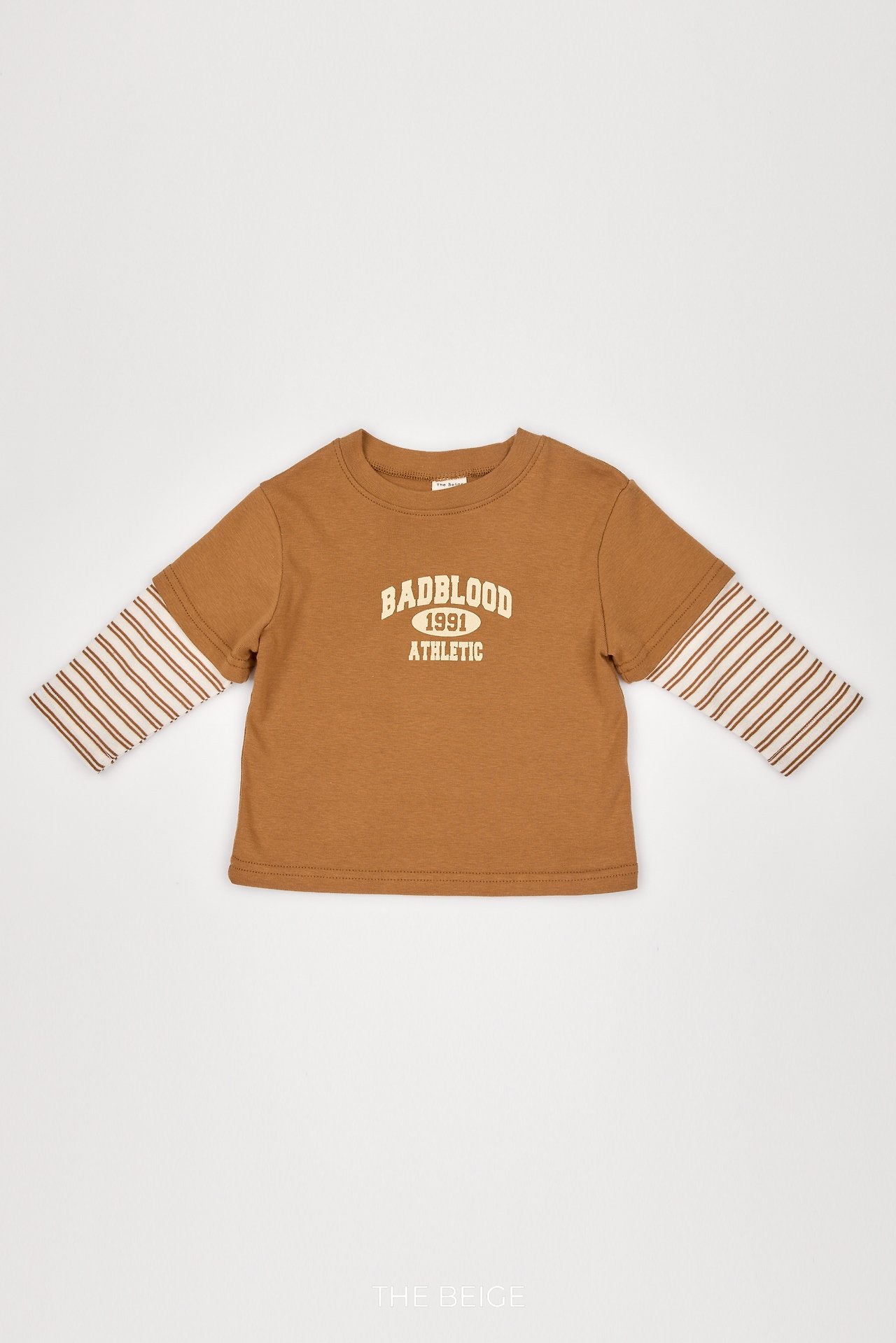 ［The beige］Layered Sleeve Tee