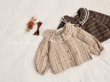 ［valubebe］Petit check frill blouse (baby)
