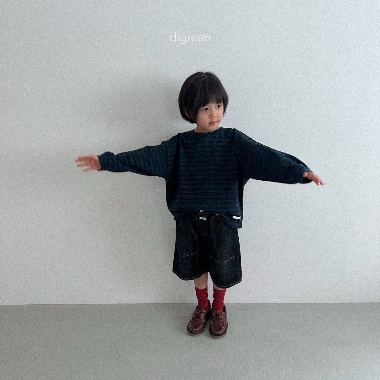 ［digreen］Pinstripe T-shirt