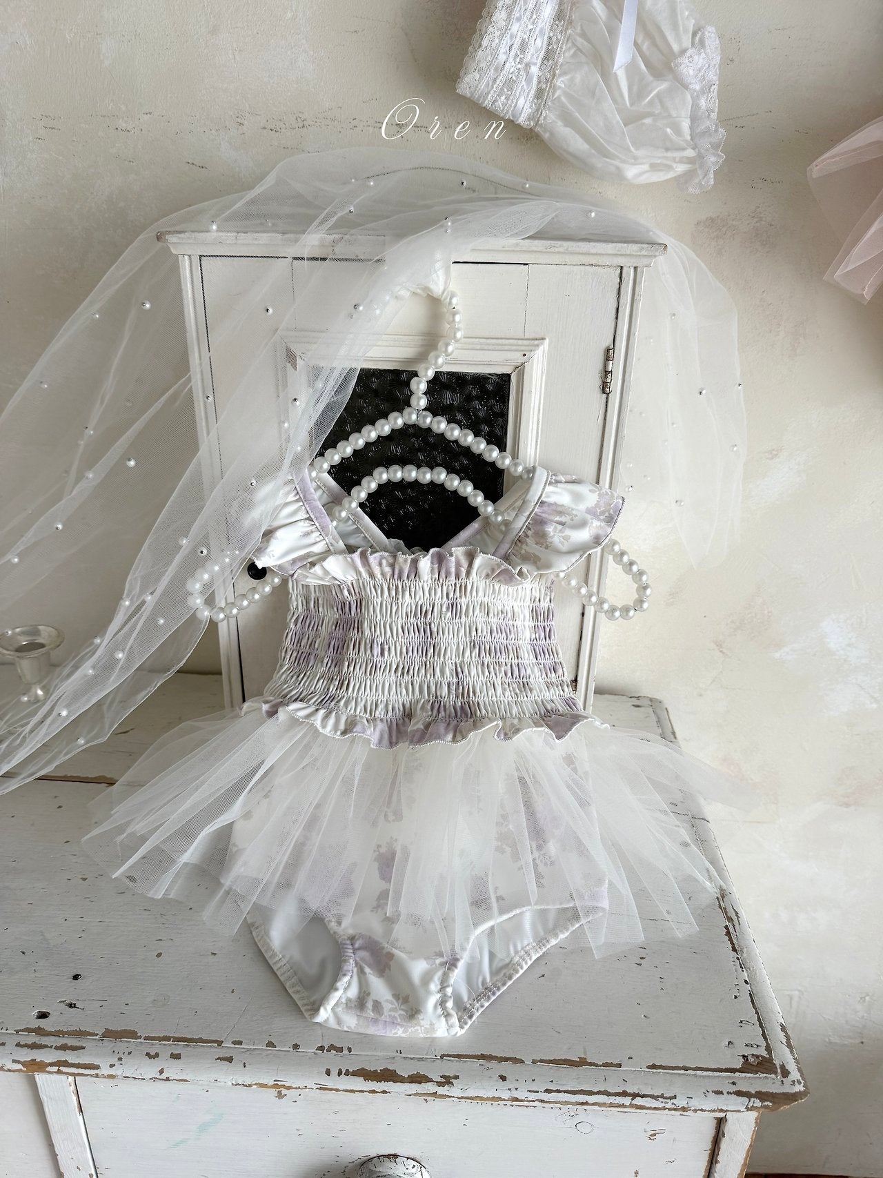 ［OREN］Flora tulle swim wear