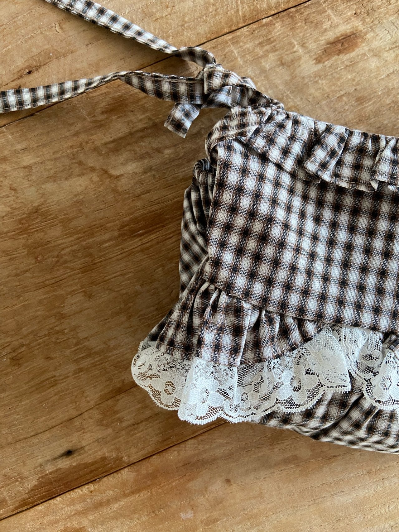 ［Anne shirley］Nutty check rompers