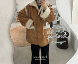 ［La.camel］Teddy reversible mouton jacket (mom)