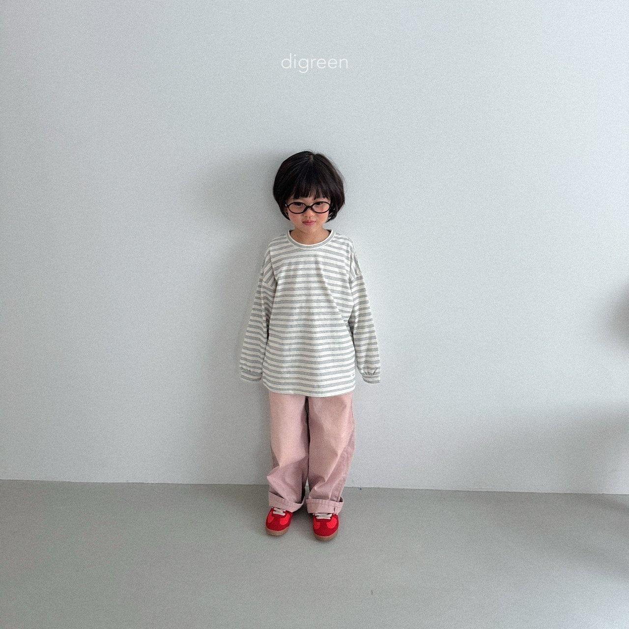 ［digreen］Pinstripe T-shirt