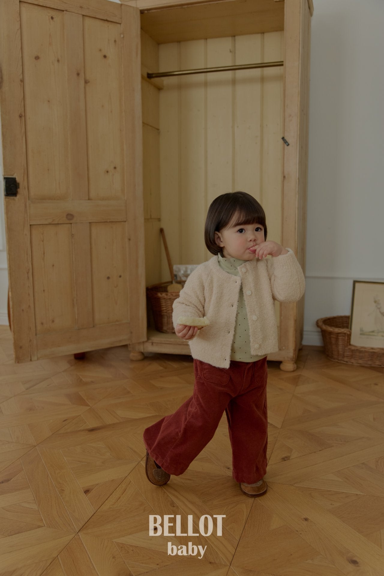 ［BELLOT］Curly alpaca cardigan (baby)