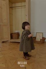 ［BELLOT］Peach check one-piece (baby)