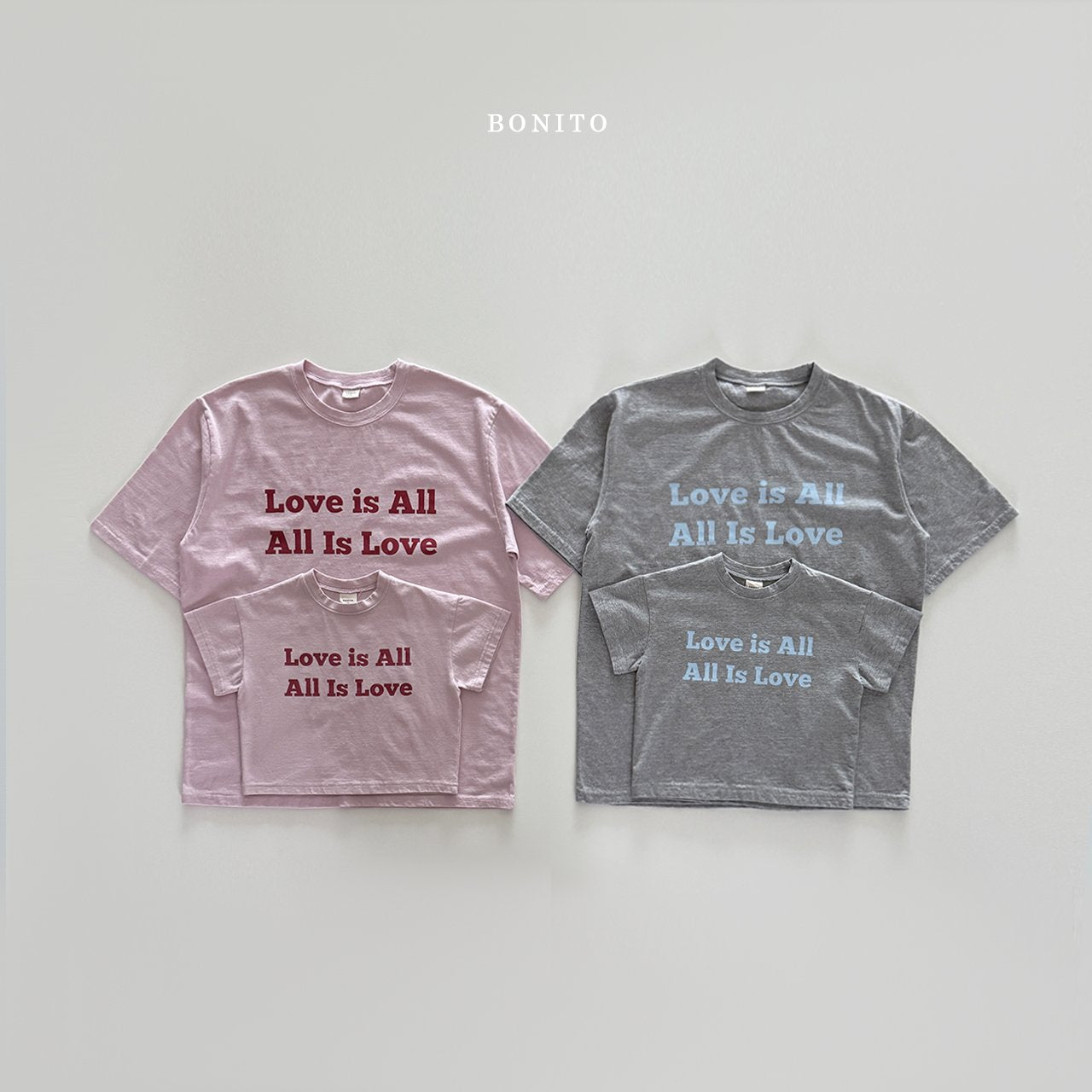 ［Bonito］Love is all tee (baby, kids, adult)