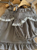 ［Anne shirley］Nutty check rompers