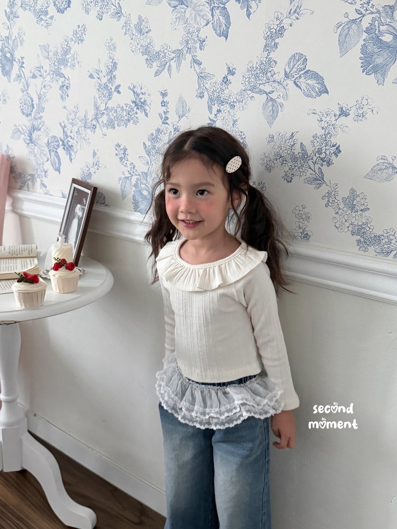 ［second moment］Frill collar rib tops