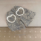 ［Melikey］Leopard heart bamuda pants