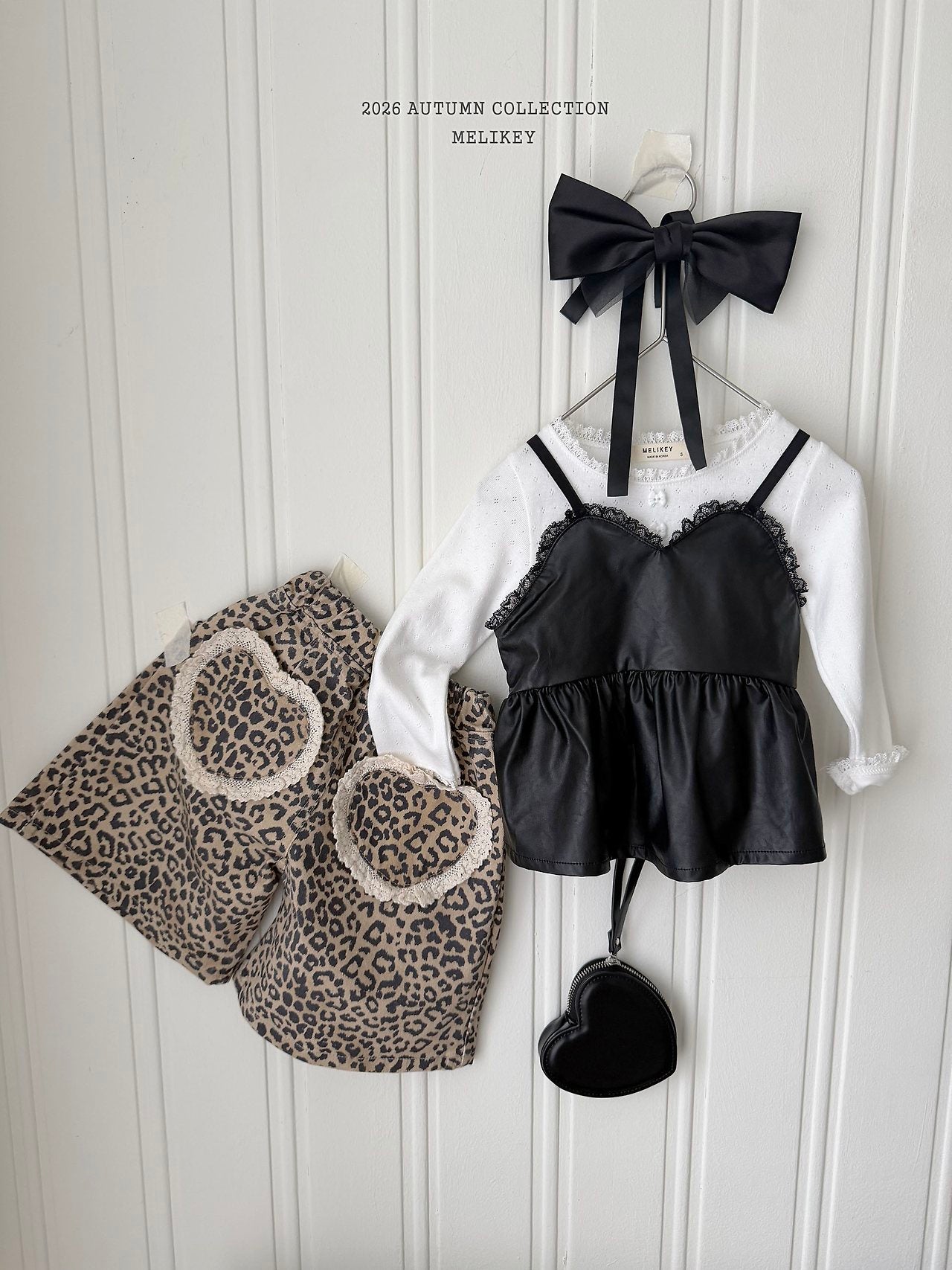 ［Melikey］Leopard heart bamuda pants