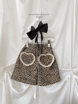 ［Melikey］Leopard heart bamuda pants