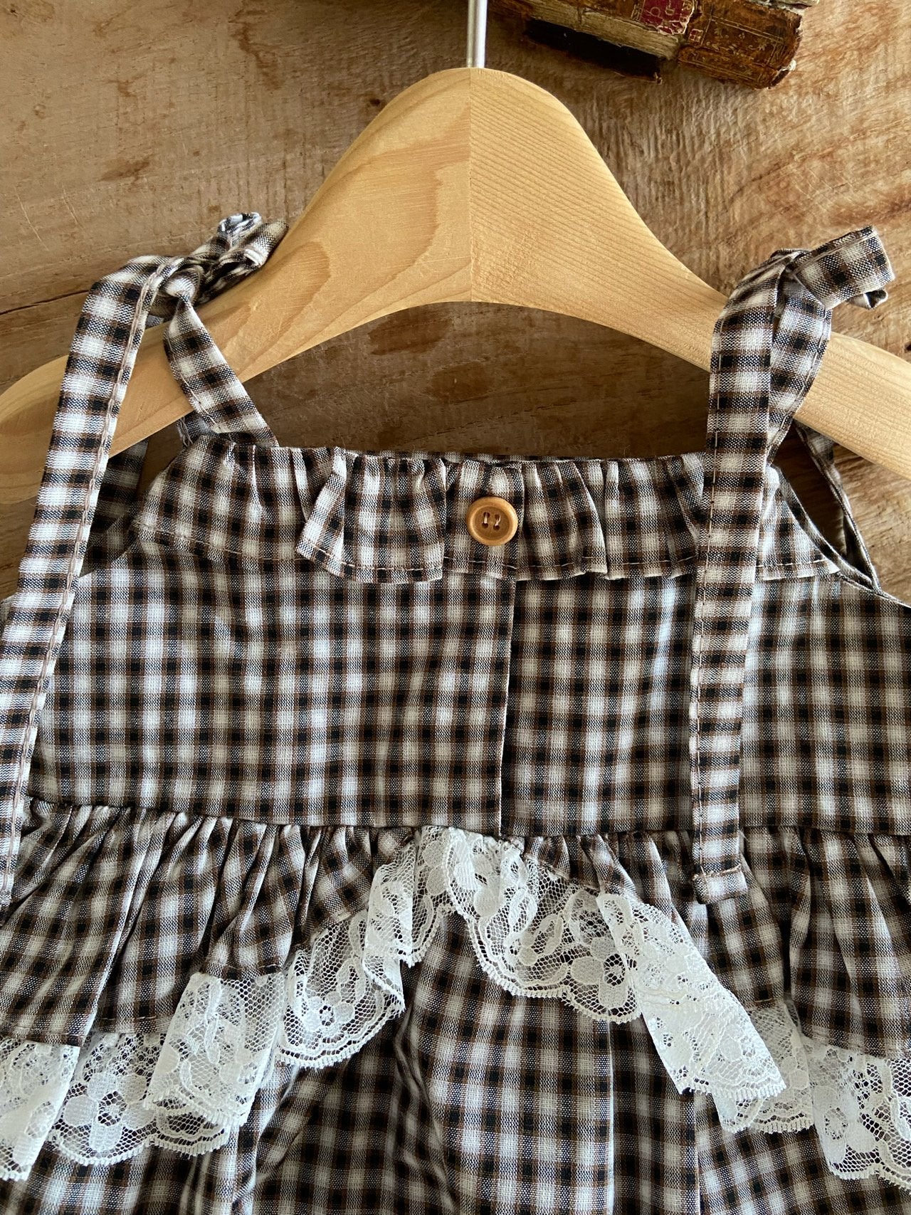 ［Anne shirley］Nutty check rompers