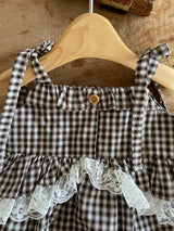 ［Anne shirley］Nutty check rompers