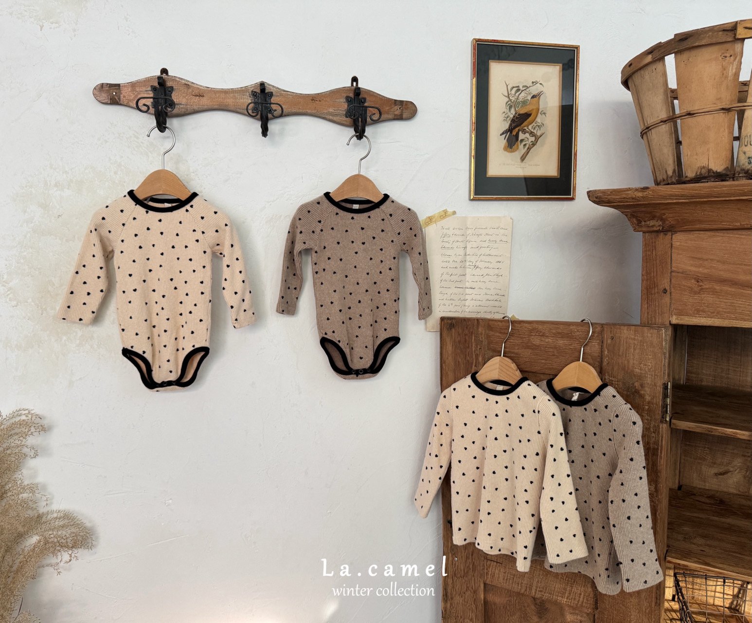 ［La.camel］Heart warm tee