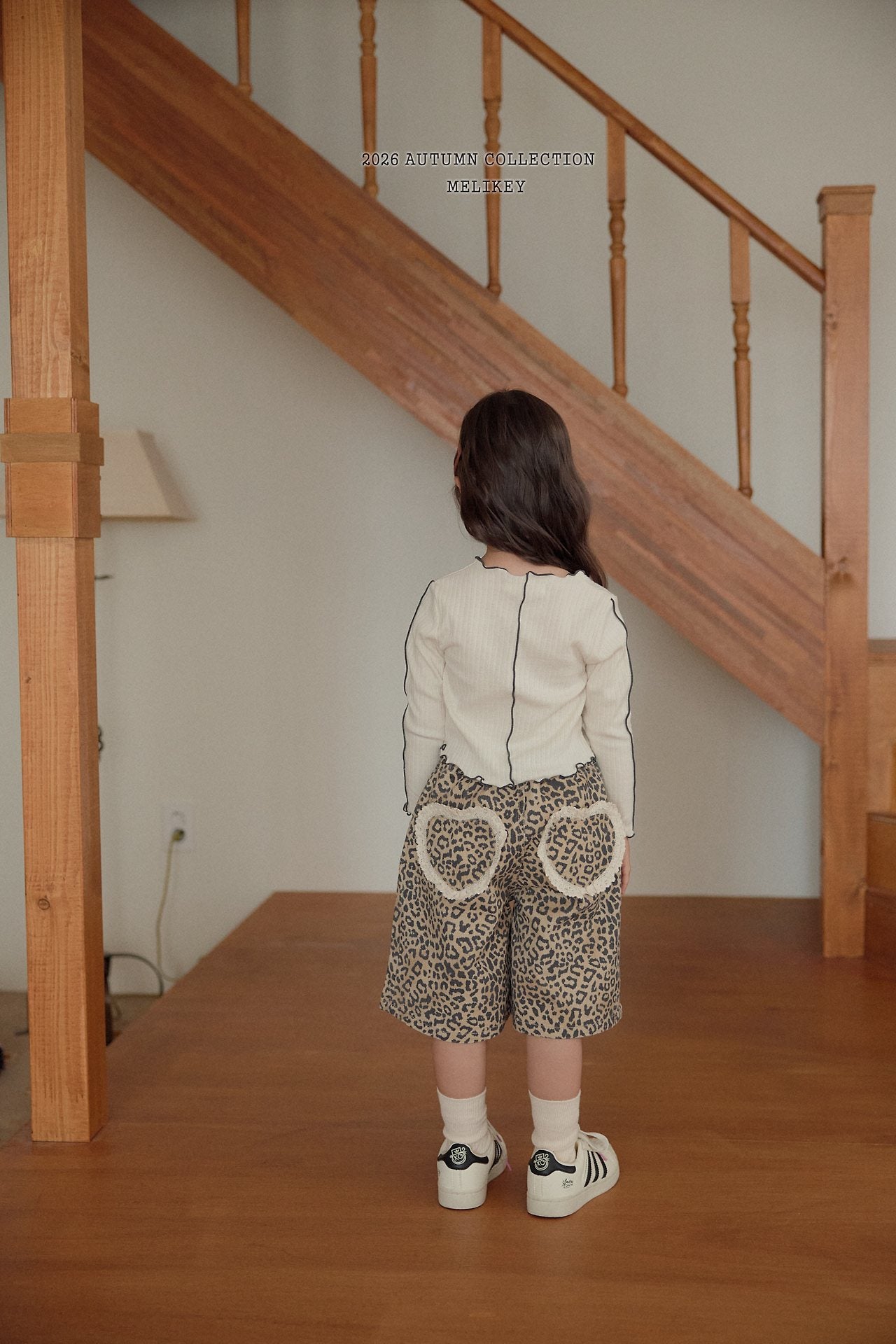 ［Melikey］Leopard heart bamuda pants