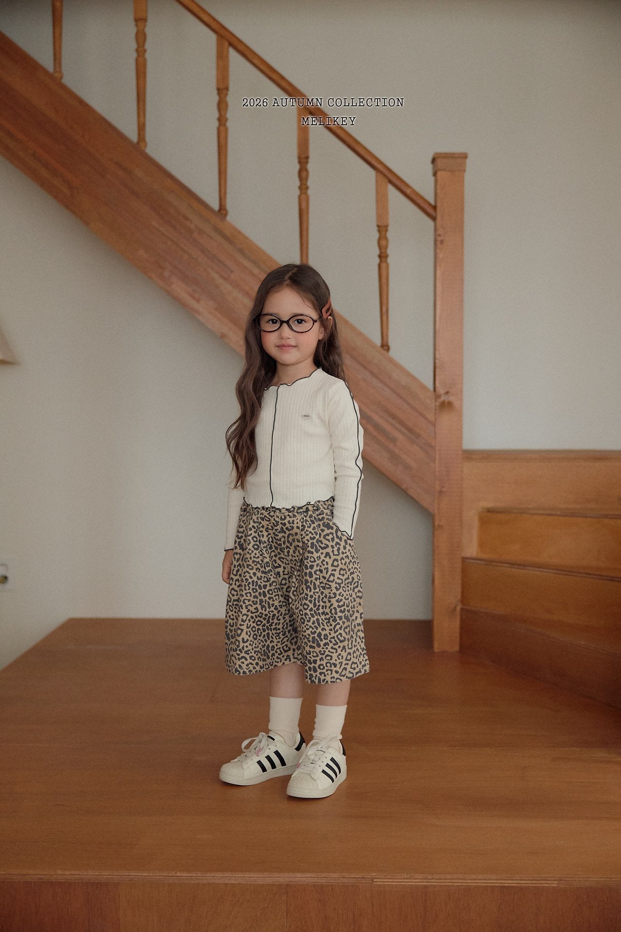 ［Melikey］Leopard heart bamuda pants