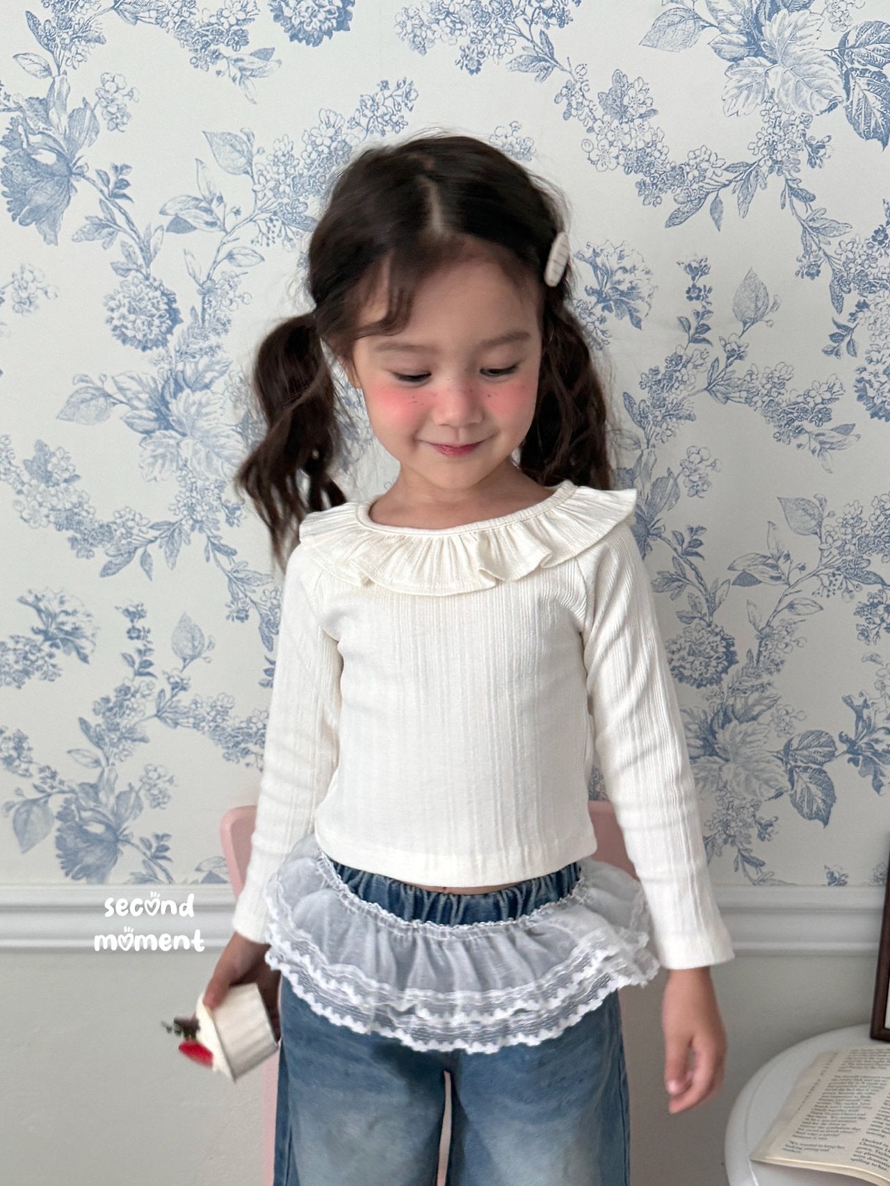 ［second moment］Frill collar rib tops