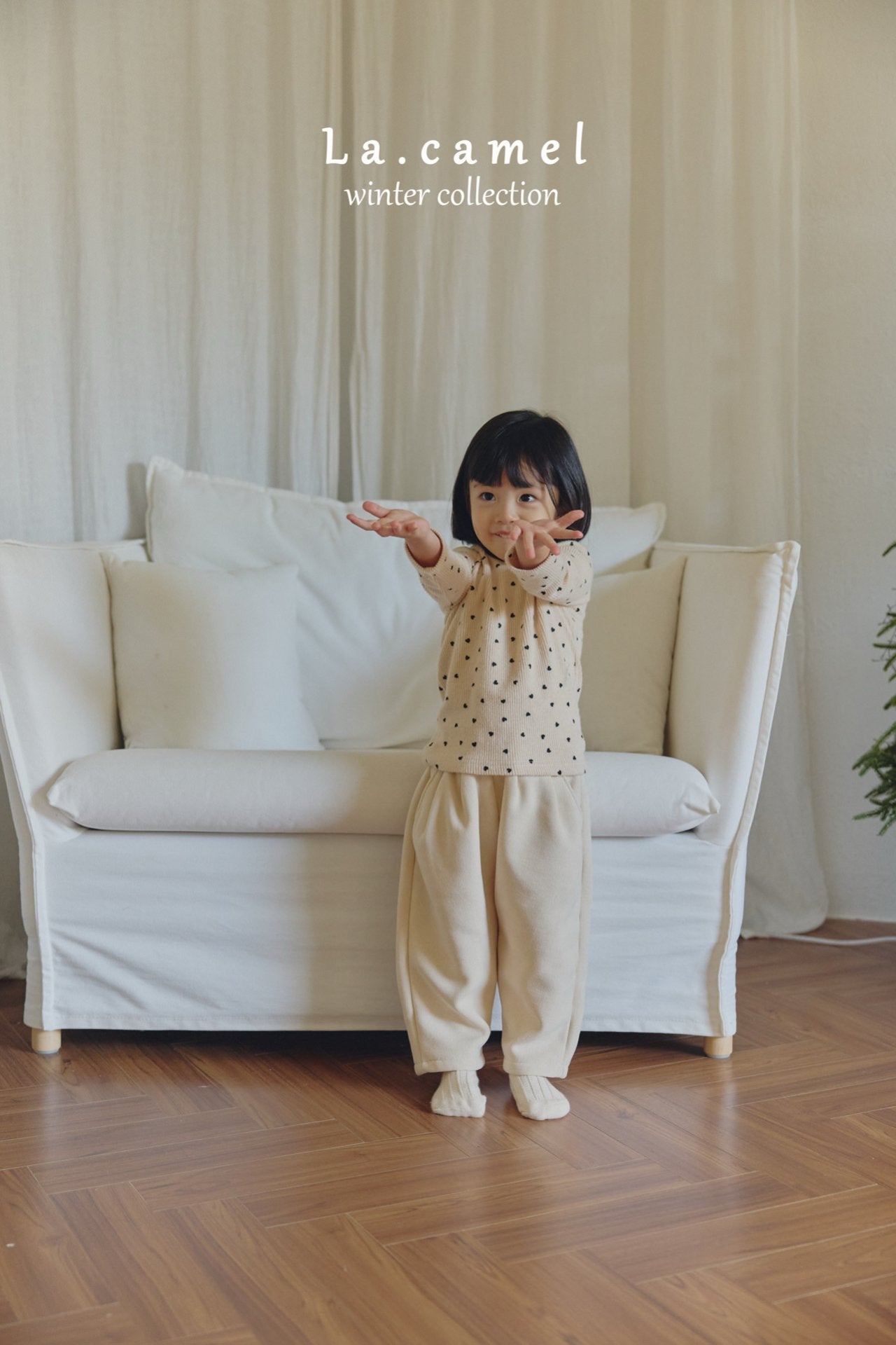 ［La.camel］Heart warm tee