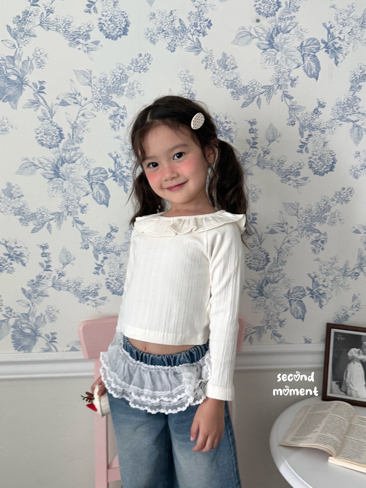 ［second moment］Frill collar rib tops