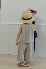 ［The beige］Linen wide pants