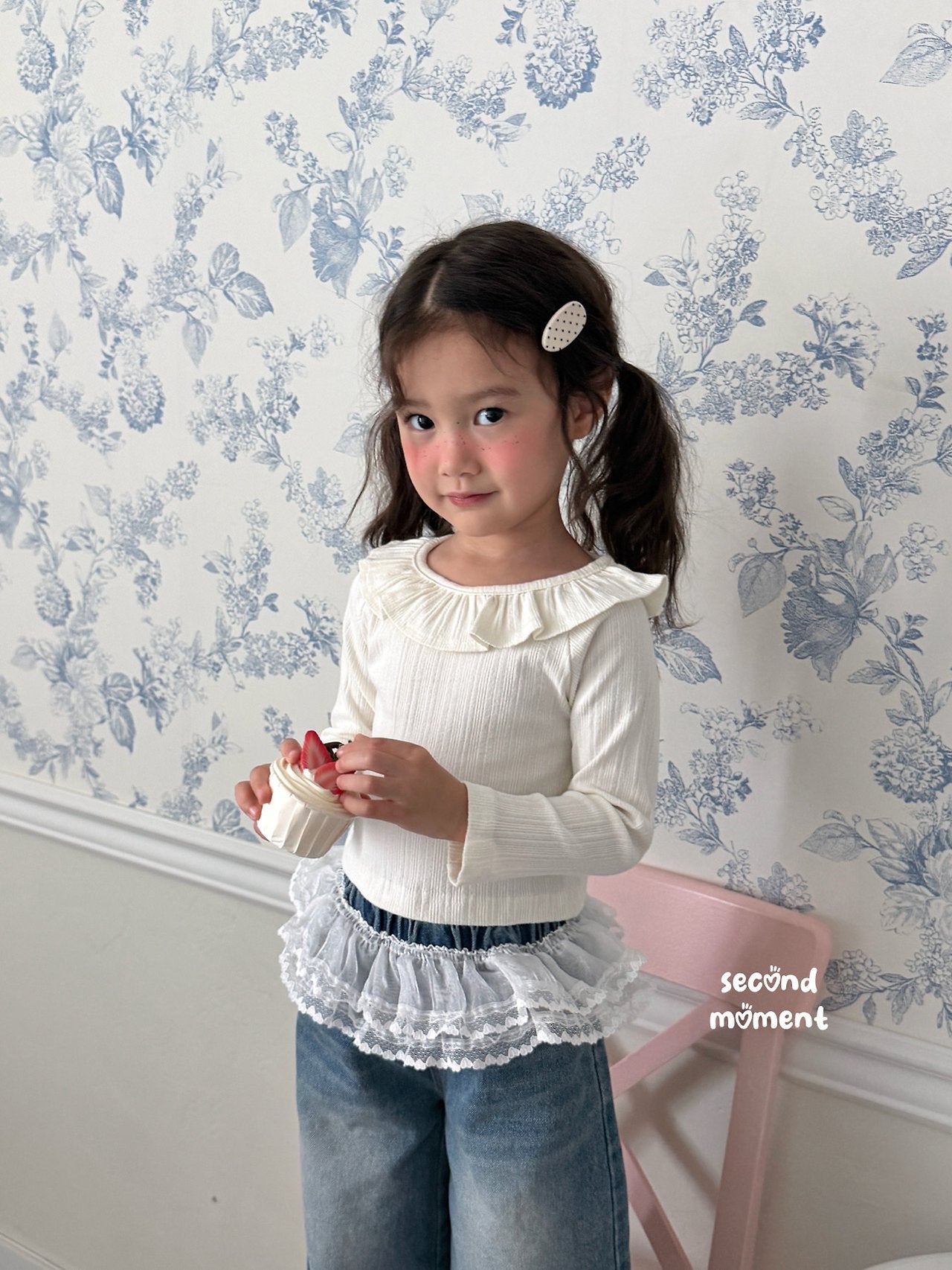 ［second moment］Frill collar rib tops
