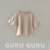 ［guruguru］Shoulder button tee