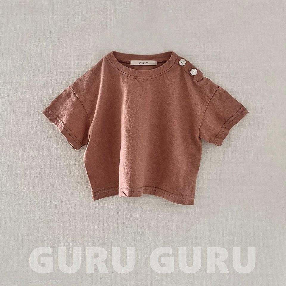 ［guruguru］Shoulder button tee