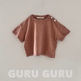 ［guruguru］Shoulder button tee