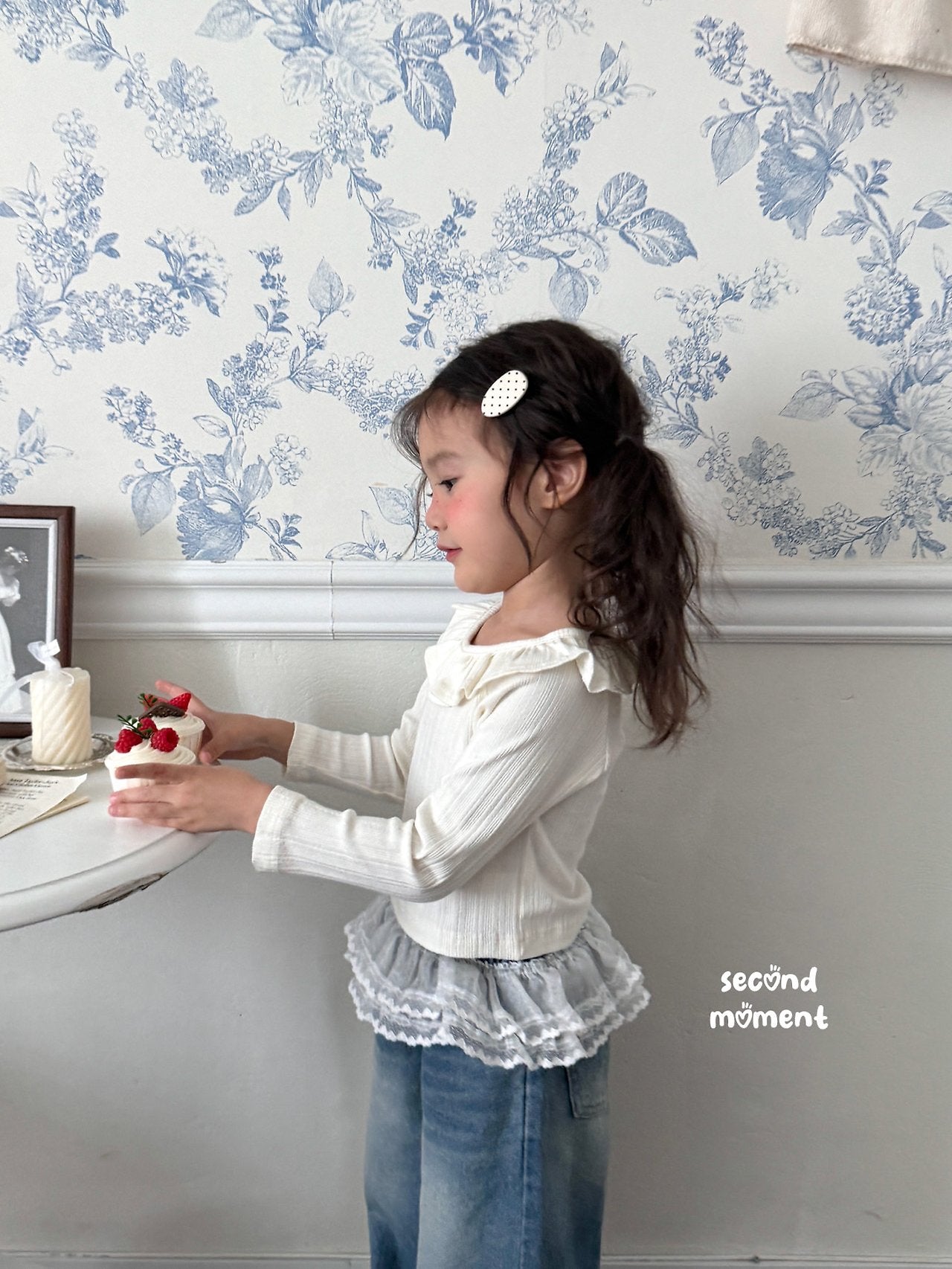 ［second moment］Frill collar rib tops