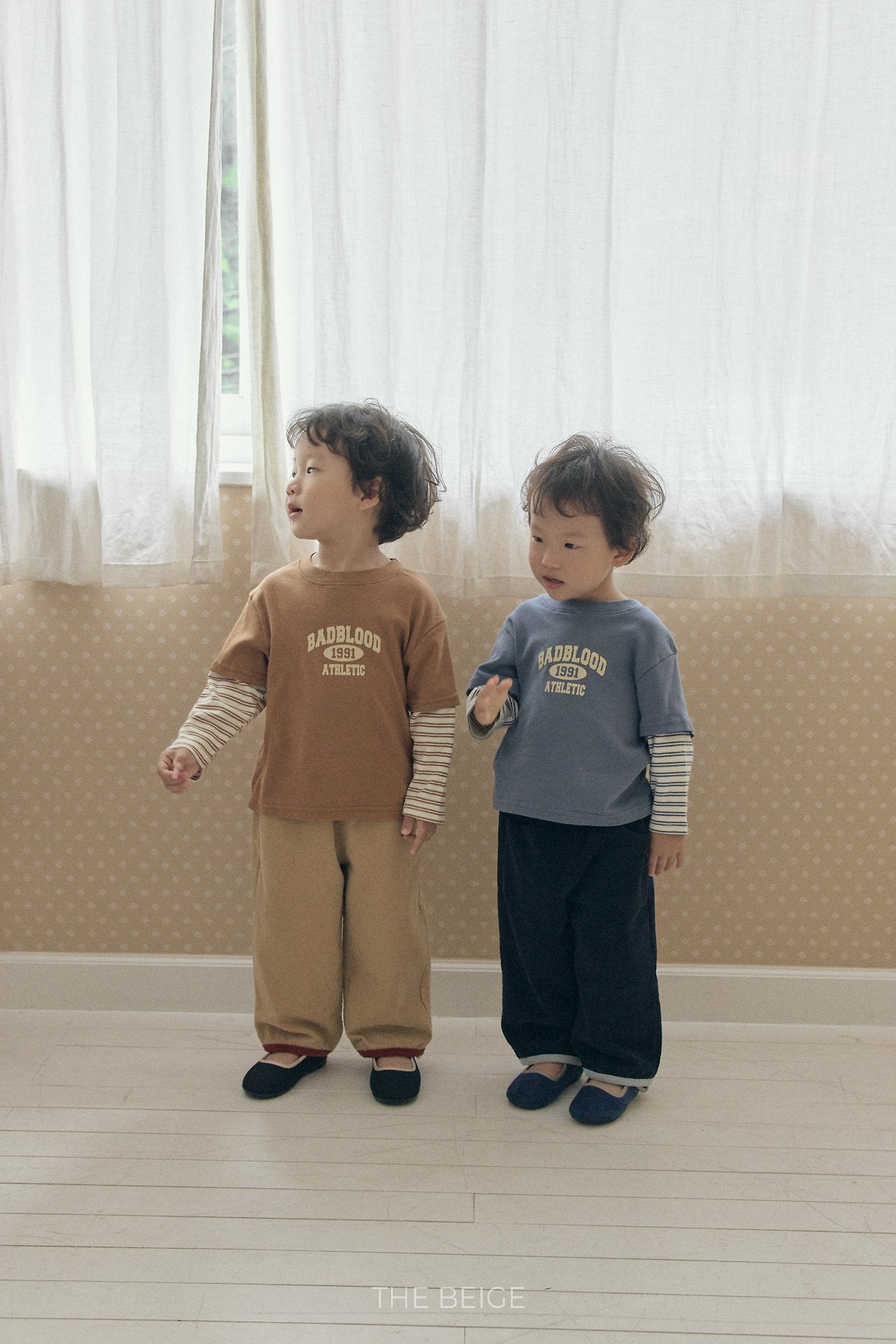 ［The beige］Layered Sleeve Tee