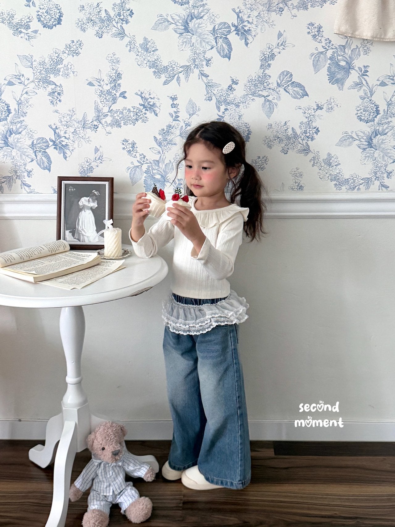 ［second moment］Frill collar rib tops