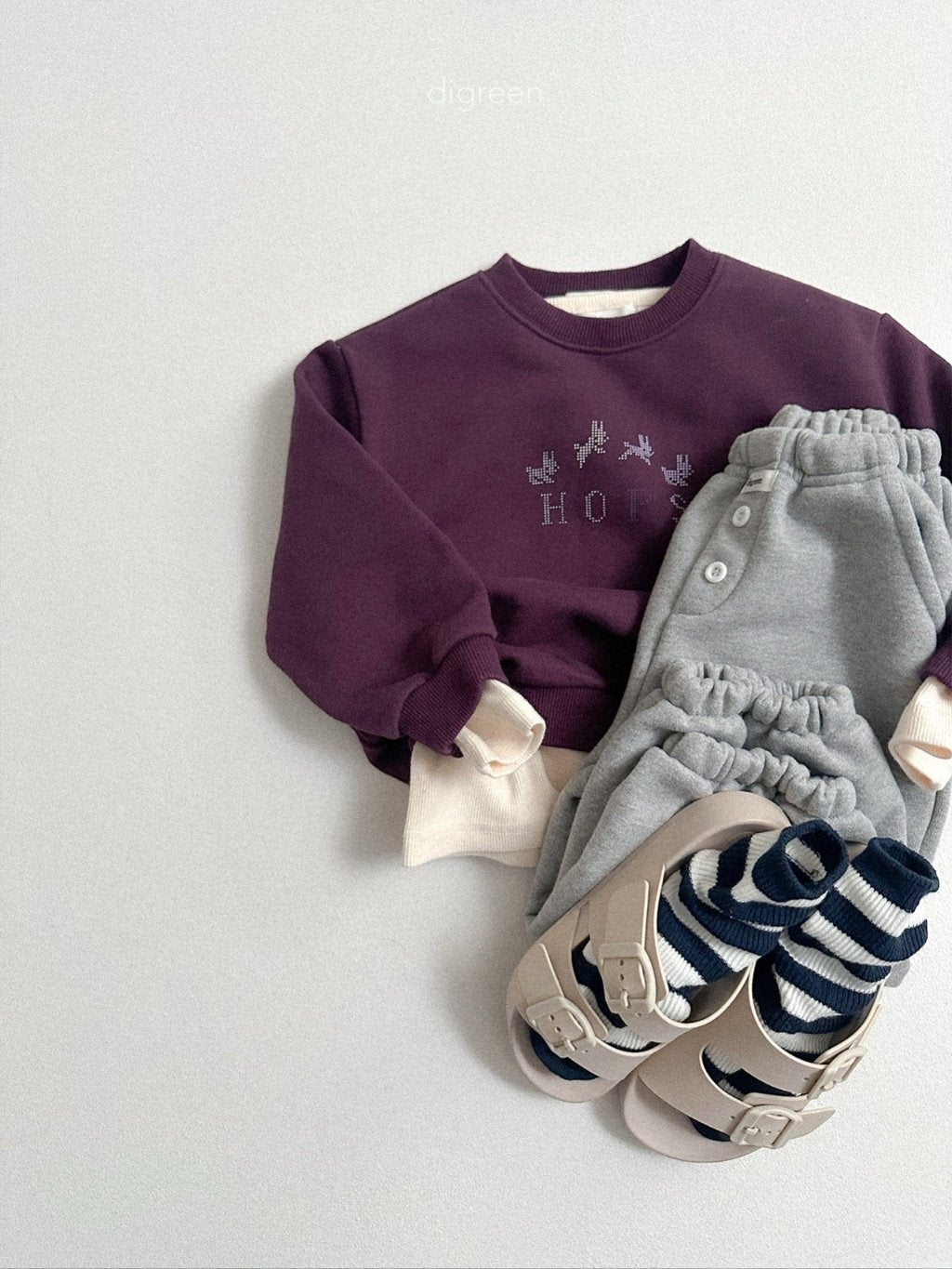 ［digreen］Minimal stripe socks set