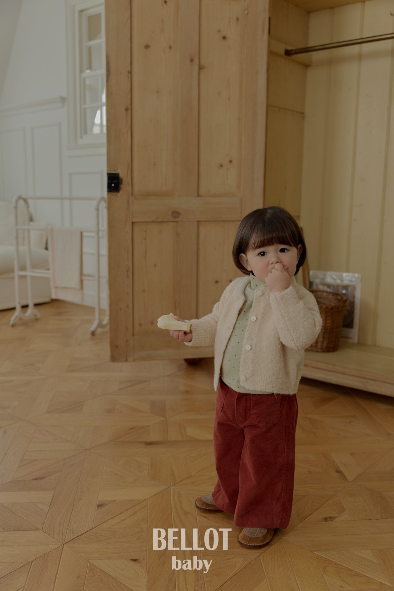 ［BELLOT］Curly alpaca cardigan (baby)