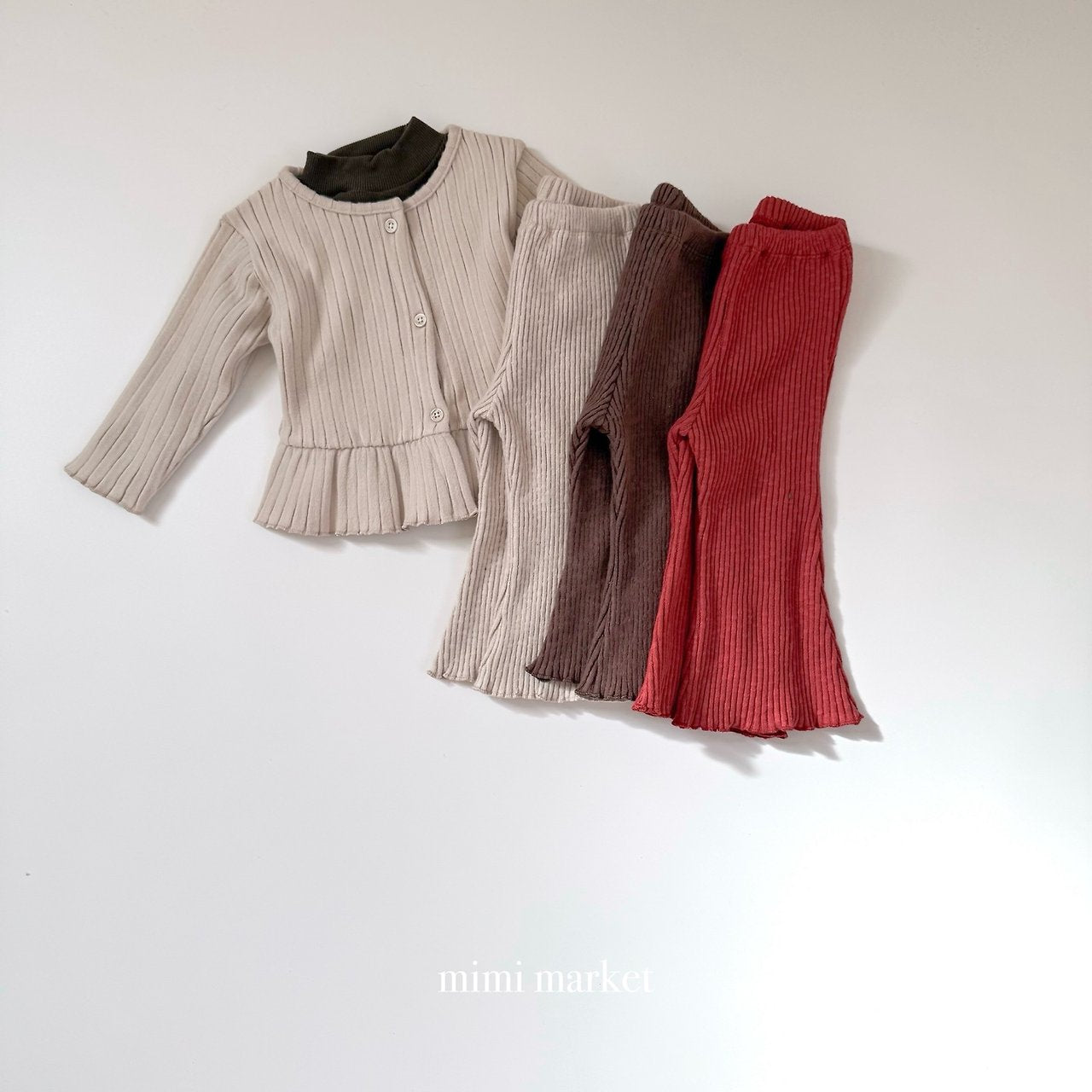 [mimi market] Rib flare leggings