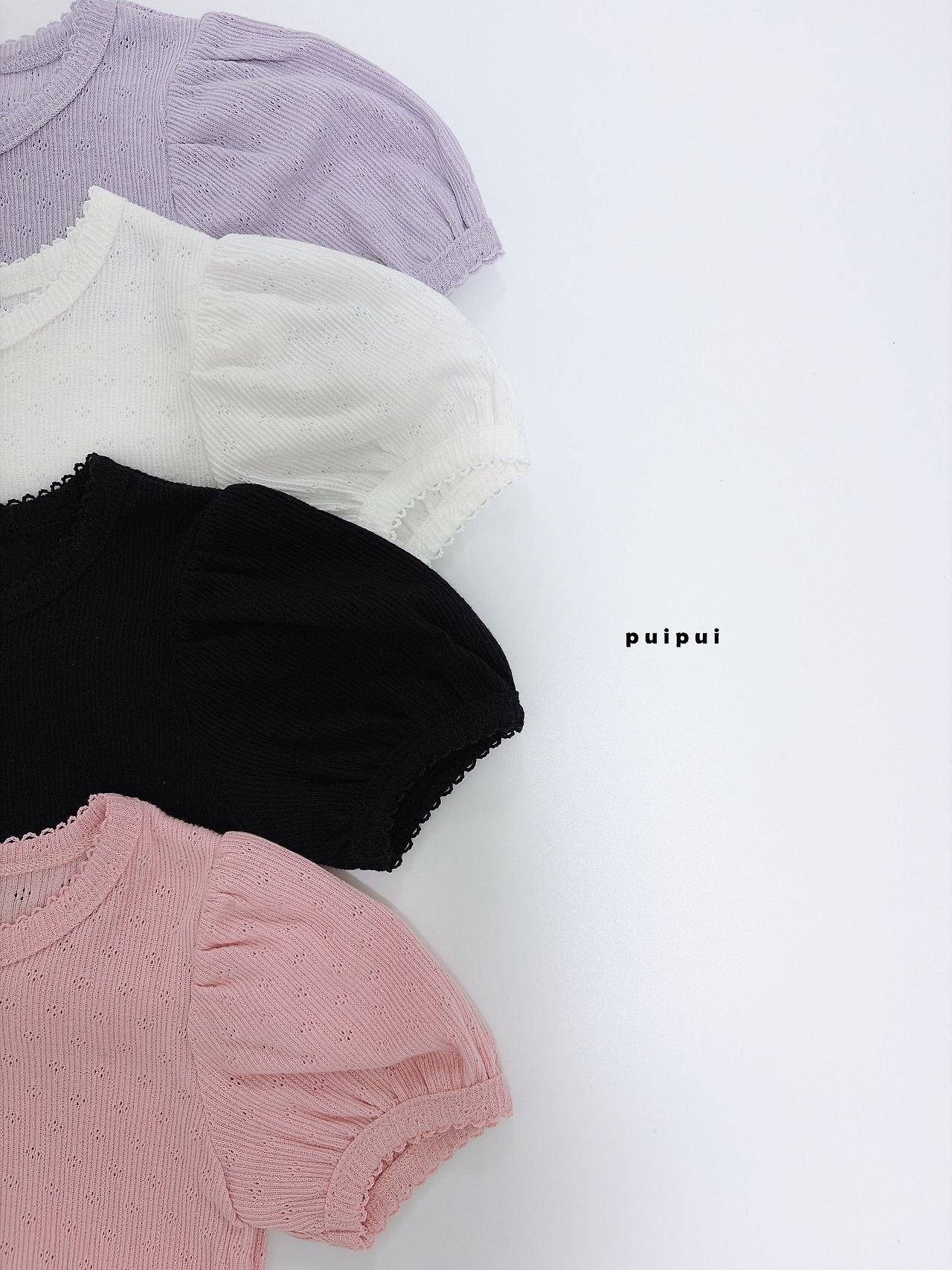 ［puipui］Eve eyelet puff tops