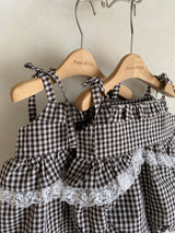 ［Anne shirley］Nutty check rompers