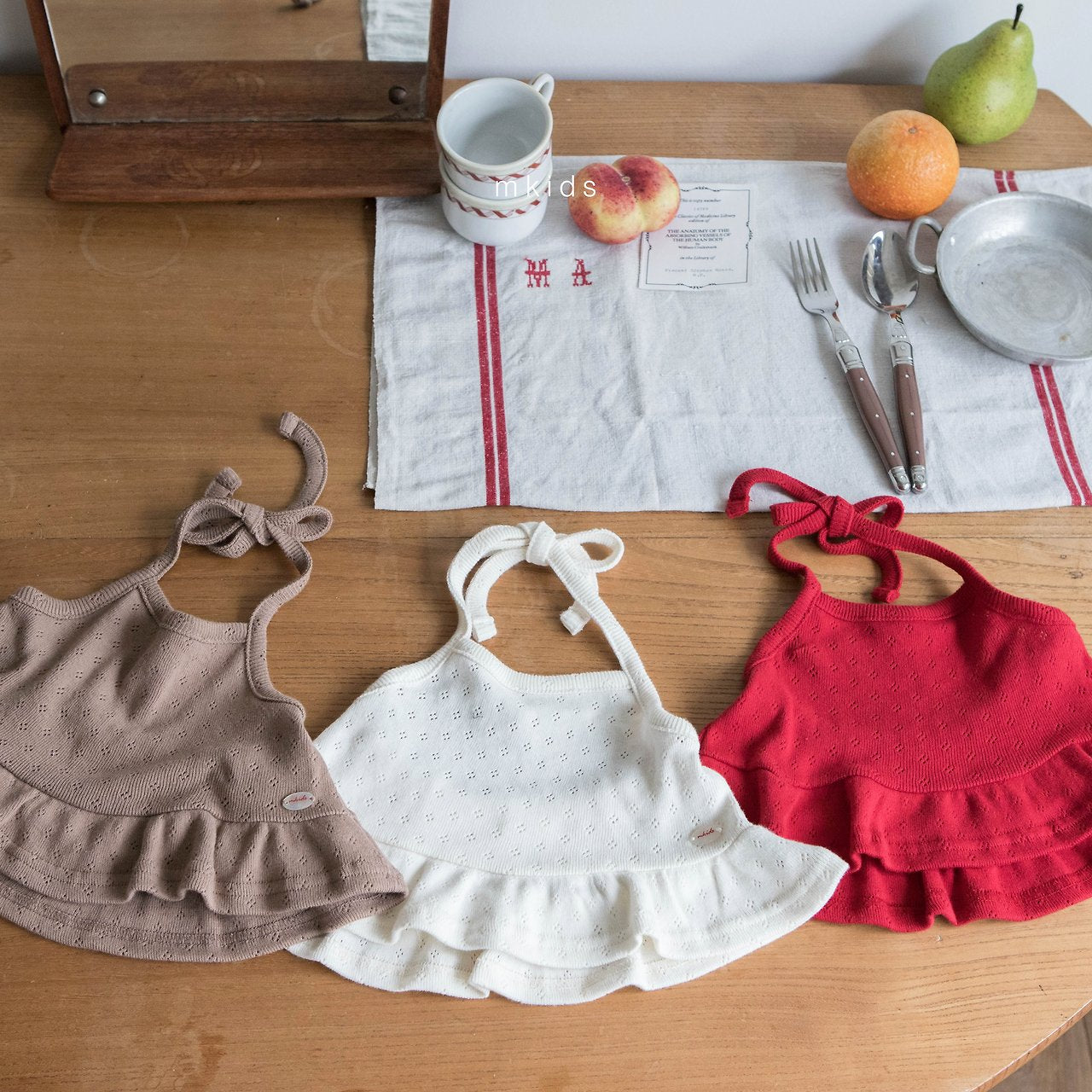 ［mkids］Eyelet halter bustier