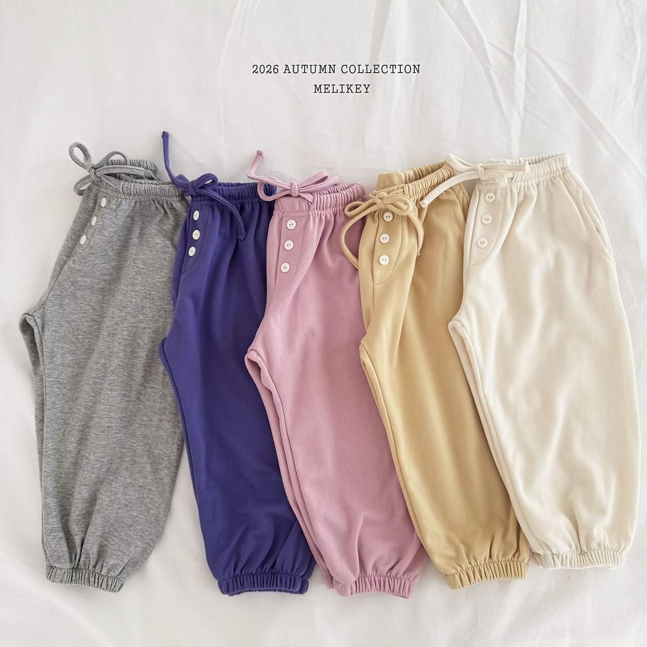 ［Melikey］Button color jogger pants
