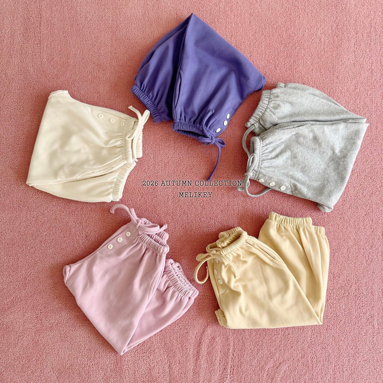 ［Melikey］Button color jogger pants