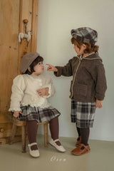 ［OREN］Brunel check suspender half pants